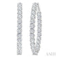 5 Ctw Inside-Out Round Cut Diamond Oval Shape Hoop Earrings in 14K White Gold