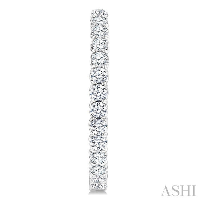 5 Ctw Inside-Out Round Cut Diamond Oval Shape Hoop Earrings in 14K White Gold
