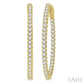 1 1/2 Ctw Inside-Out Round Cut Diamond Oval Shape Hoop Earrings in 14K Yellow Gold
