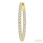 3 Ctw Inside-Out Round Cut Diamond Oval Shape Hoop Earrings in 14K Yellow Gold