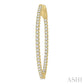 1 Ctw Inside-Out Round Cut Diamond Oval Shape Hoop Earrings in 14K Yellow Gold