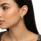 1/2 Ctw Triple Row Round Cut Diamond Huggie Petite Earrings in 14K Yellow Gold