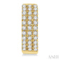 1/2 Ctw Triple Row Round Cut Diamond Huggie Petite Earrings in 14K Yellow Gold