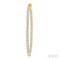 3 Ctw Inside-Out Round Cut Diamond 1 3/4 Inch Hoop Earrings in 14K Yellow Gold