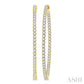 3 Ctw Inside-Out Round Cut Diamond 1 3/4 Inch Hoop Earrings in 14K Yellow Gold