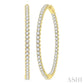 5 Ctw Inside-Out Round Cut Diamond 1 3/4 Inch Hoop Earrings in 14K Yellow Gold