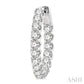 2 Ctw Inside-Out Round Cut Diamond Hoop Earrings in 14K White Gold