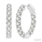 3 Ctw Inside-Out Round Cut Diamond Hoop Earrings in 14K White Gold