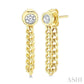 1/3 Ctw Bezel Set Round Cut Diamond Curb Link Fashion Earrings in 14K Yellow Gold