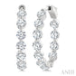 5 Ctw Inside-Out Single Prong Set Round Cut Diamond Hoop Earrings in 14K White Gold