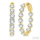 4 Ctw Inside-Out Single Prong Set Round Cut Diamond Hoop Earrings in 14K Yellow Gold