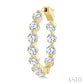 5 Ctw Inside-Out Single Prong Set Round Cut Diamond Hoop Earrings in 14K Yellow Gold