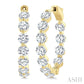 5 Ctw Inside-Out Single Prong Set Round Cut Diamond Hoop Earrings in 14K Yellow Gold
