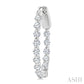 1 Ctw Inside-Out Single Prong Set Round Cut Diamond Hoop Earrings in 14K White Gold