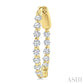 1 Ctw Inside-Out Single Prong Set Round Cut Diamond Hoop Earrings in 14K Yellow Gold