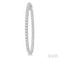 3 Ctw Inside-Out Round Cut Diamond 1 1/2 Inch Hoop Earrings in 14K White Gold