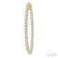 2 Ctw Inside-Out Round Cut Diamond 1 1/2 Inch Hoop Earrings in 14K Yellow Gold