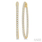 2 Ctw Inside-Out Round Cut Diamond 1 1/2 Inch Hoop Earrings in 14K Yellow Gold