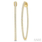 1 Ctw Inside-Out Round Cut Diamond 1 1/2 Inch Hoop Earrings in 14K Yellow Gold