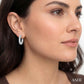 2 Ctw Inside-Out Embellished Round Cut Diamond Hoop Earrings in 14K White Gold