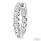 2 Ctw Inside-Out Embellished Round Cut Diamond Hoop Earrings in 14K White Gold