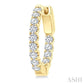 1 Ctw Inside-Out Embellished Round Cut Diamond Hoop Earrings in 14K Yellow Gold