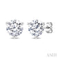 1 1/2 Ctw Round Cut Diamond Martini Stud Earrings in 14K White Gold