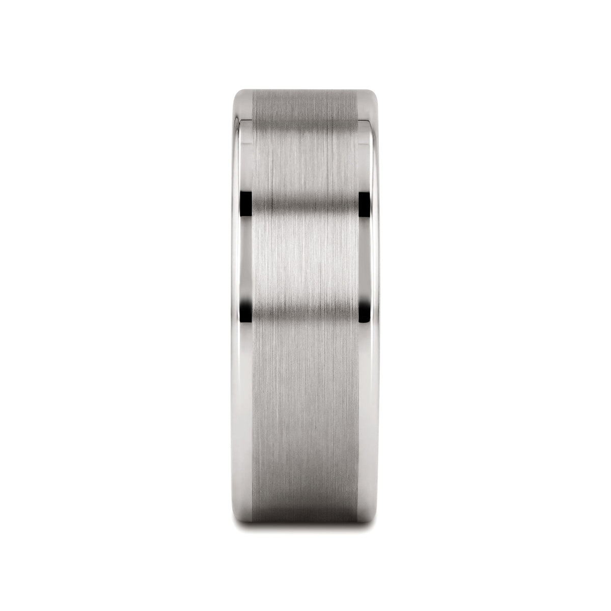 WAYNE Flat White Tungsten Wedding Band with Brushed Finished Center - 4mm - 8mm