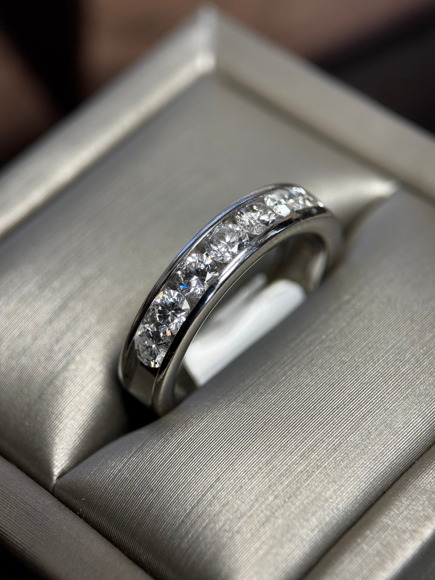 LADIES 8 ROUND DIAMOND BAND IN platinum 1 carat