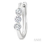 3/4 Ctw 3-Stone Round Cut Diamond Fashion Hoop Earrings in 14K White Gold