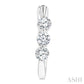 3/4 Ctw 3-Stone Round Cut Diamond Fashion Hoop Earrings in 14K White Gold