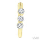 3/4 Ctw 3-Stone Round Cut Diamond Fashion Hoop Earrings in 14K Yellow Gold
