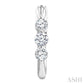 1/2 Ctw 3-Stone Round Cut Diamond Fashion Hoop Earrings in 14K White Gold