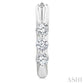 1/3 Ctw 3-Stone Round Cut Diamond Fashion Hoop Earrings in 14K White Gold