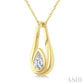 1/3 Ctw Nested Tear Drop Pear Cut Diamond Fashion Pendant With Chain in 14K Yellow Gold