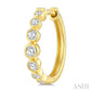1/4 Ctw Graduated Bezel Set Round Cut Diamond Fashion Hoop Earrings in 14K Yellow Gold