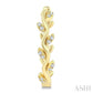 1/10 Ctw Round Cut Diamond Leaf Design Lightweight Hoop Earrings in 10K Yellow Gold