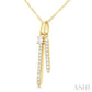 1/6 Ctw Twin Vertical Bar Round Cut Diamond Fashion Pendant With Chain in 14K Yellow Gold