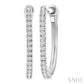 1/10 Ctw Round Cut Diamond Fashion Hoop Earrings in 10K White Gold