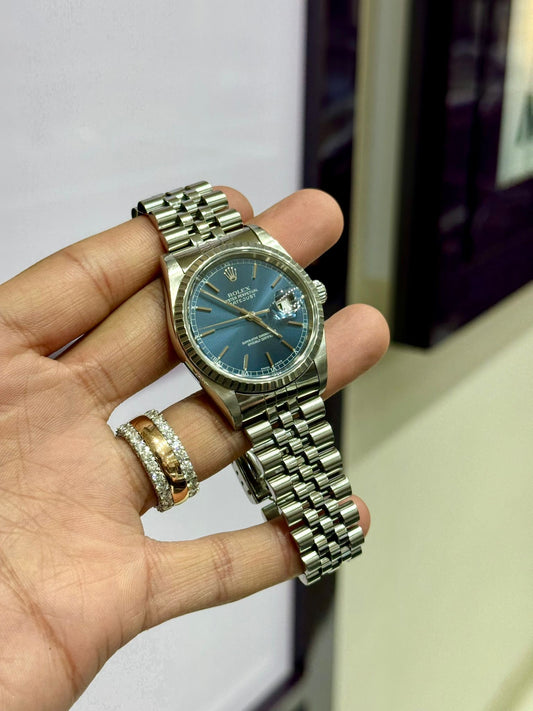 Mens Rolex Datejust Watch 16220 | 36mm | Blue Index Dial | Jubilee Band