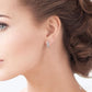 1/2 Ctw Triple Row Round Cut Diamond Huggie Petite Earrings in 14K White Gold
