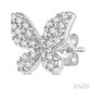 1/5 Ctw Butterfly Motif Round Cut Diamond Petite Fashion Earrings in 10K White Gold