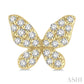 1/5 Ctw Butterfly Motif Round Cut Diamond Petite Fashion Earrings in 10K Yellow Gold