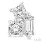 1/6 Ctw Petite Tri-Stone Scatter Princess, Baguette & Round Cut Diamond Fashion Stud Earrings in 10K White Gold