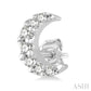 1/10 Ctw Crescent Moon Round Cut Diamond Petite Fashion Earrings in 10K White Gold