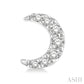 1/10 Ctw Crescent Moon Round Cut Diamond Petite Fashion Earrings in 10K White Gold