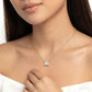 1/8 Ctw Square Shape Baguette and Round Cut Diamond Petite Fashion Pendant With Chain in 10K Yellow Gold