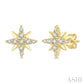 1/10 Ctw Star Round Cut Diamond Petite Earrings in 10K Yellow Gold