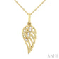 1/20 Ctw Petite Angel Wing Round Cut Diamond Fashion Pendant With Chain in 10K Yellow Gold