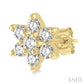 1/6 Ctw Floral Round Cut Diamond Petite Fashion Earrings in 10K Yellow Gold